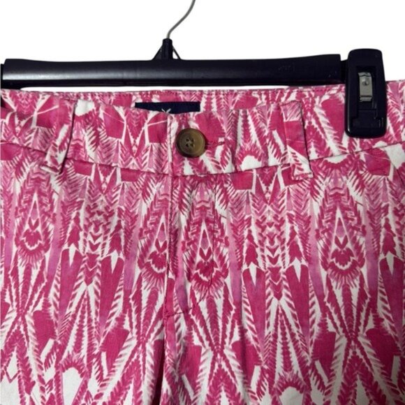 American Eagle Midi Shorts 4 Stretch Low Rise Pink Aztec Beachy Festival… - Picture 6 of 7